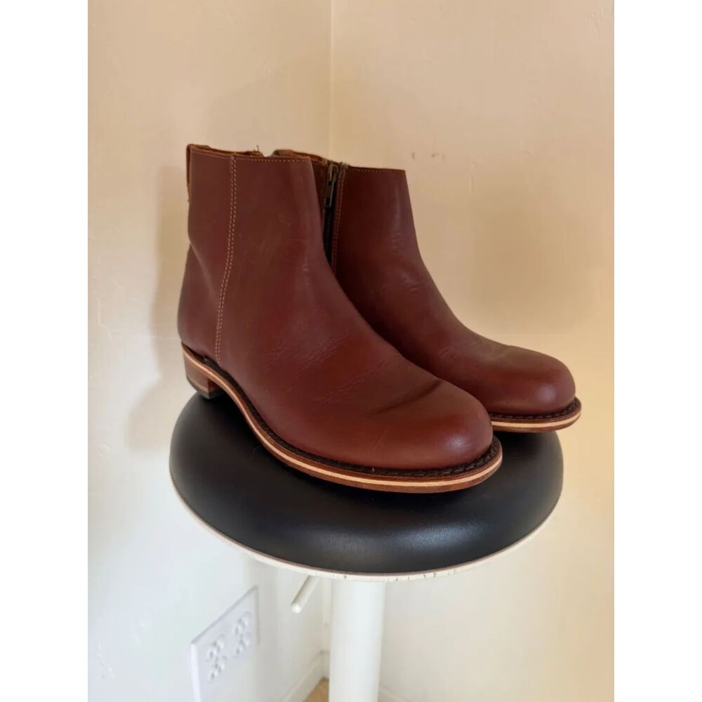 Helm Brown Leather Pablo Moto Boots - Picture 2 of 5
